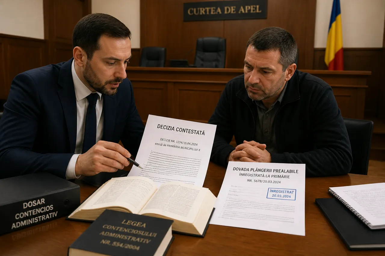 acțiune în instanță pentru anularea unei decizii administrative