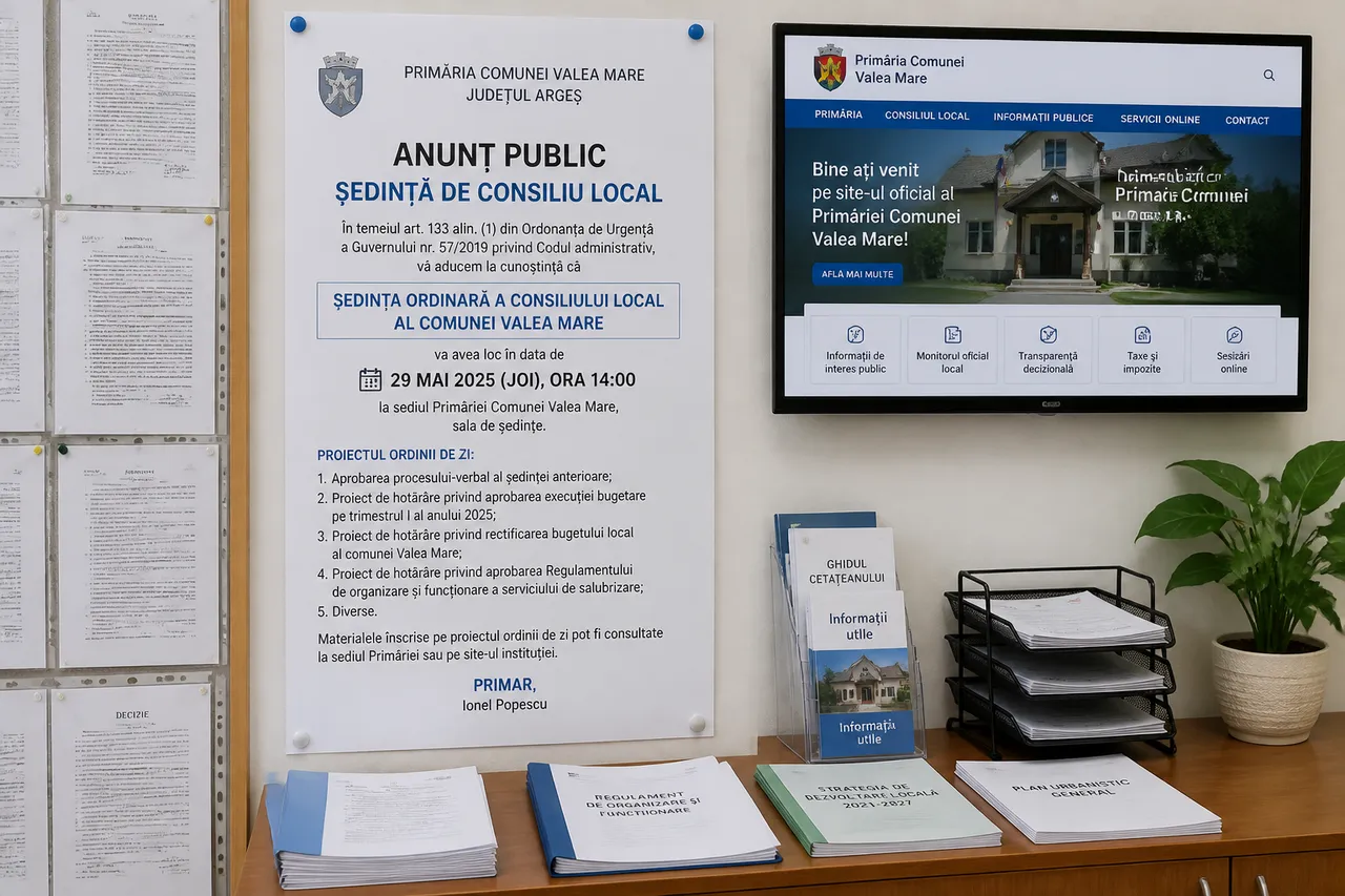 anunț ședință consiliu local și ordinea de zi