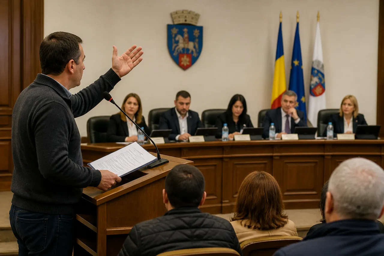 cetățean ia cuvântul la consiliul local